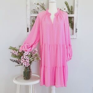CECE Pink Begonia Dress NWT Whimsical Textured Shabby Chic / Medium
